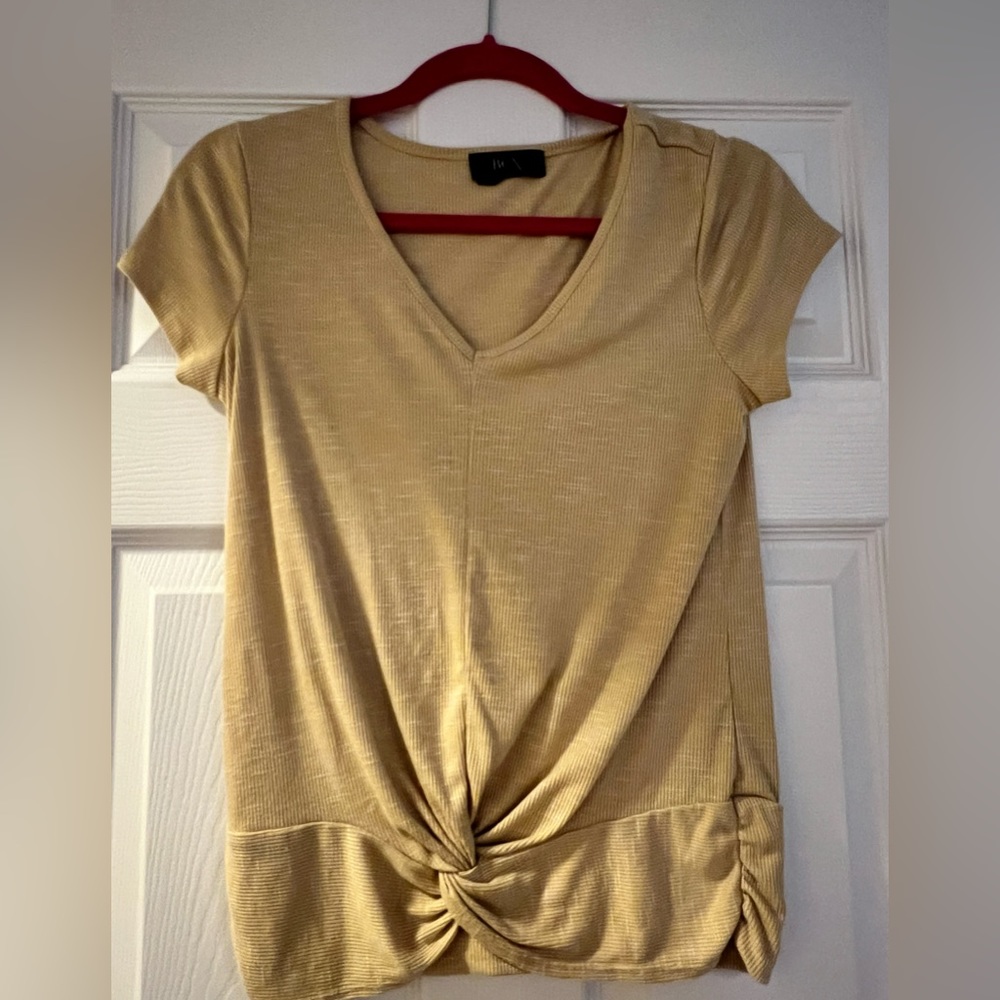 BCX Cuff Sleeve Yellow Top